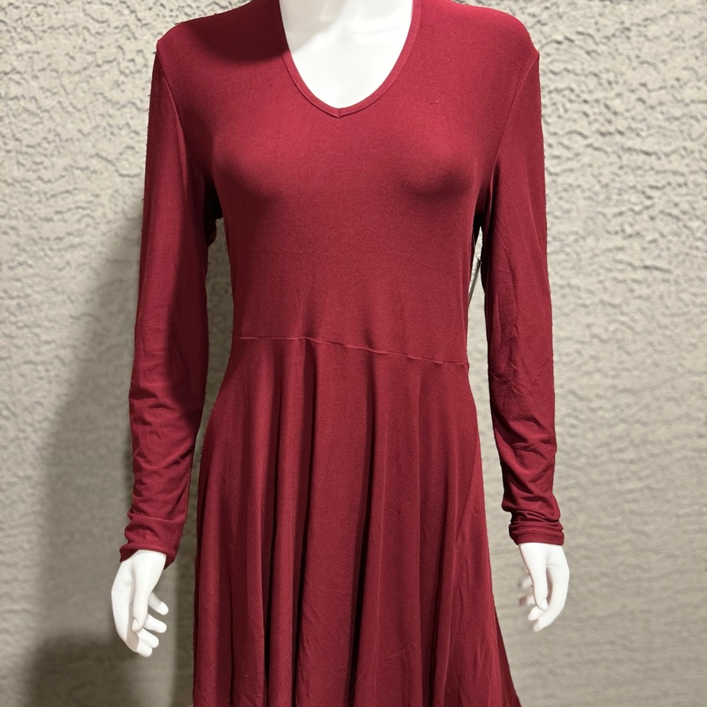 No Boundaries Long Sleeve Burgundy Dress